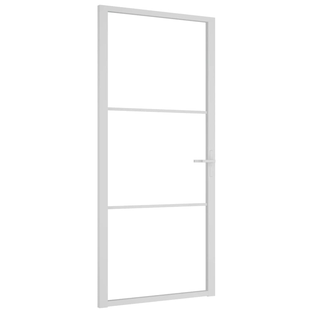 Vidaxl Innenür 93x201,5 cm ESG -Glas und Aluminium weiß