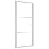 Vidaxl Innenür 93x201,5 cm ESG -Glas und Aluminium weiß