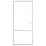 Vidaxl Puerta interior 93x201.5 cm de vidrio ESG y aluminio blanco