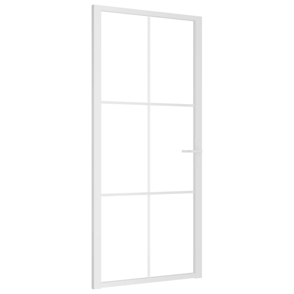 Vidaxl Innenür 93x201,5 cm ESG -Glas und Aluminium weiß