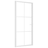 Vidaxl Innenür 93x201,5 cm ESG -Glas und Aluminium weiß