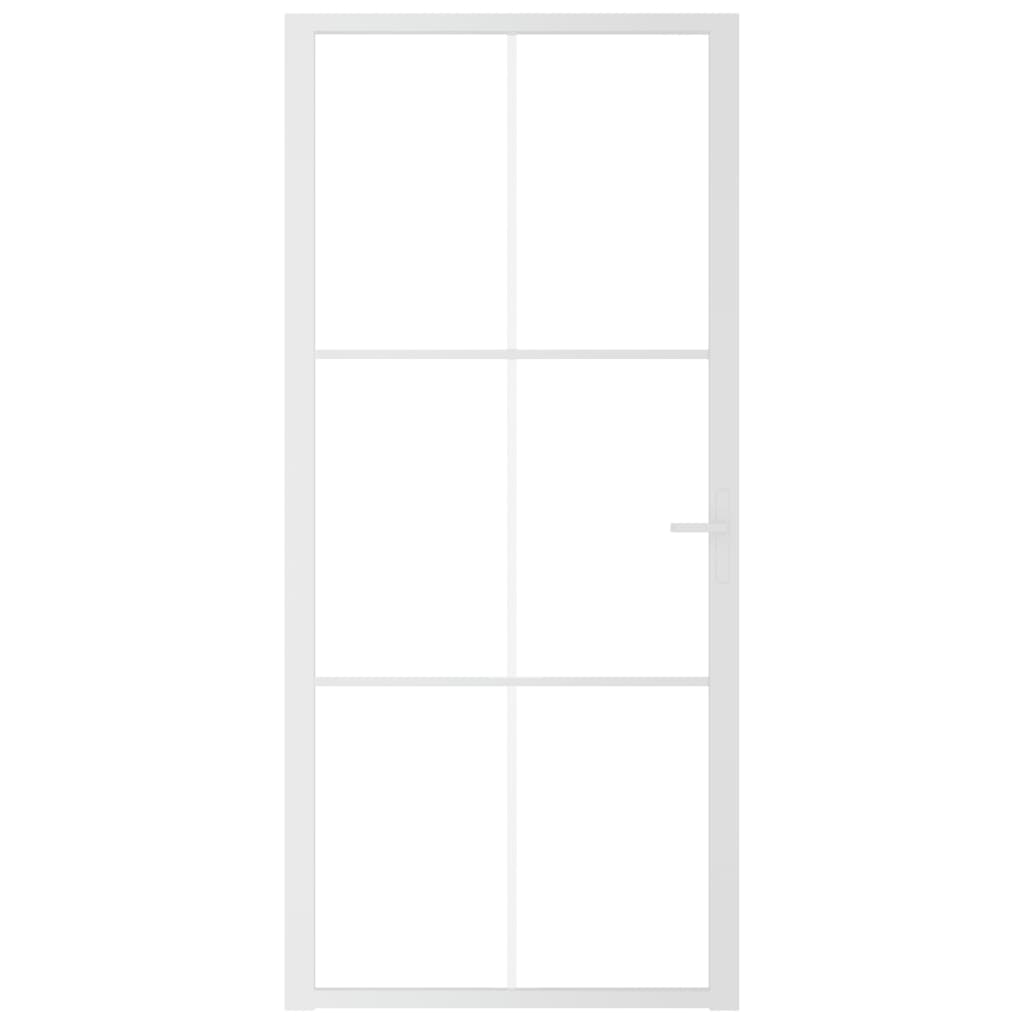 Vidaxl Innenür 93x201,5 cm ESG -Glas und Aluminium weiß