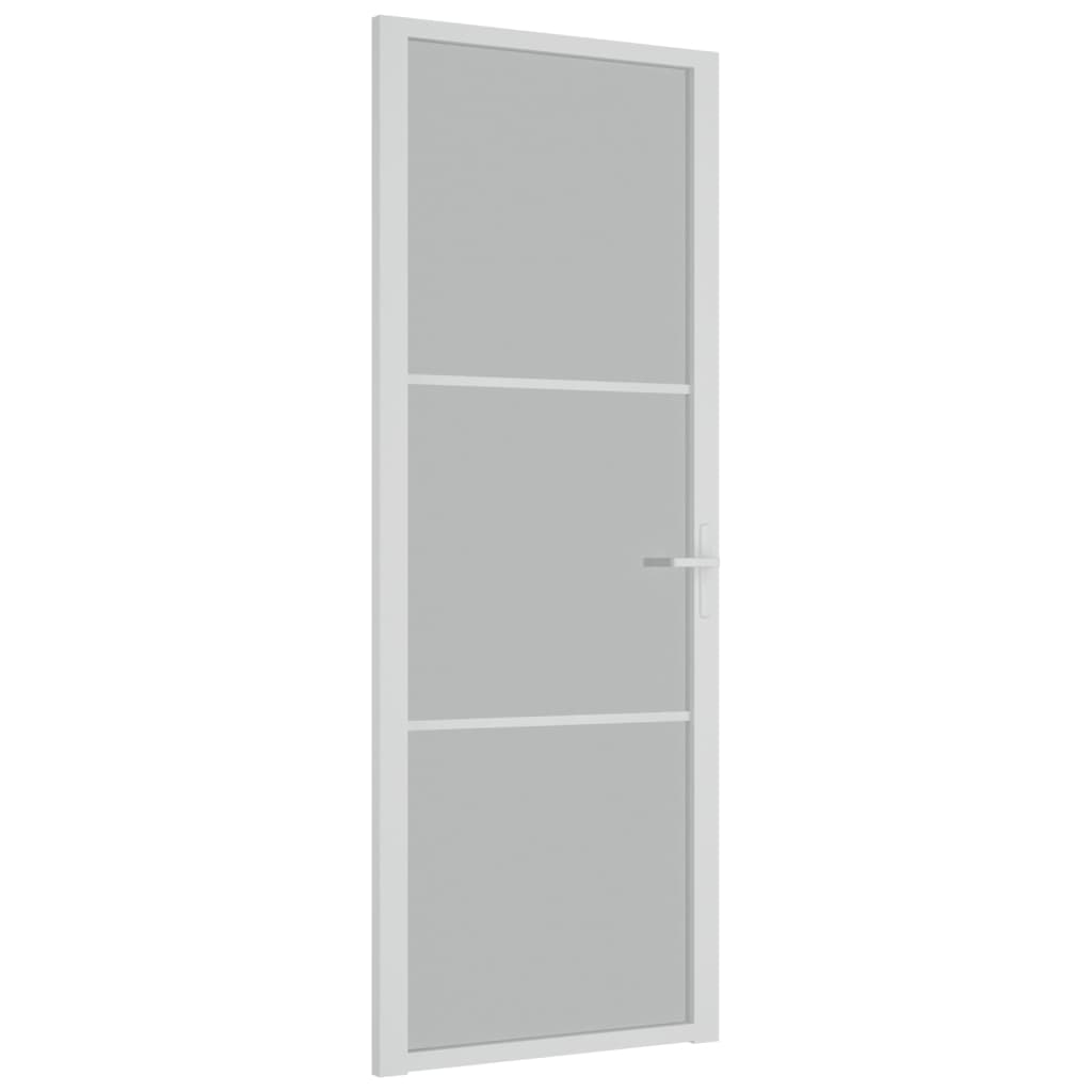 Vidaxl Puerta interior 76x201.5 cm de vidrio mate y blanco de aluminio