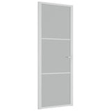 Vidaxl Porta interna 76x201,5 cm vetro Matt e bianco in alluminio