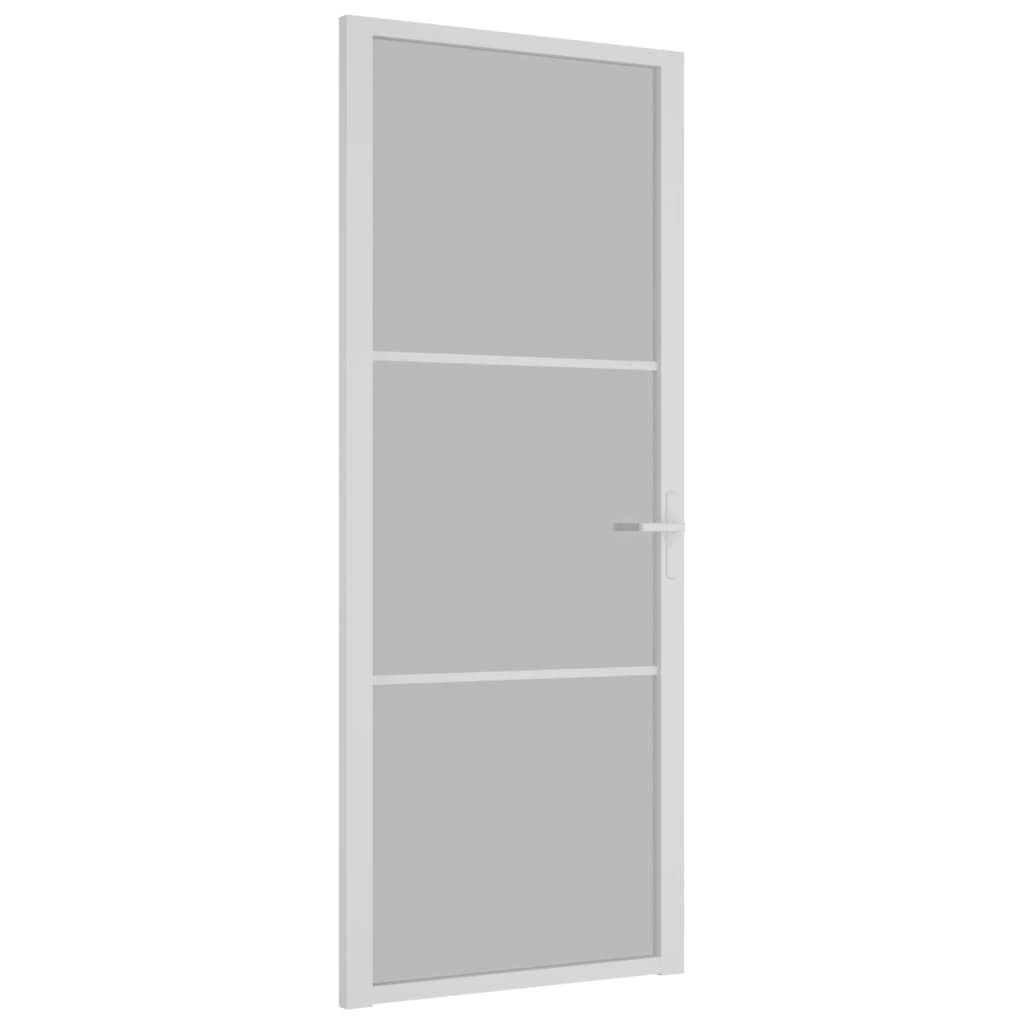 Vidaxl Porta interna 83x201,5 cm vetro Matt e bianco in alluminio