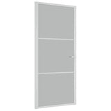 Vidaxl bannenzegen Dier 93x201.5 cm Mätscher Glas an Aluminium Wäiss