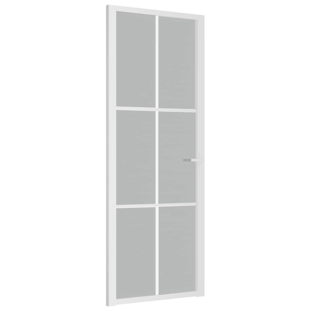 Vidaxl Innenür 76x201,5 cm Mattglas und Aluminium weiß