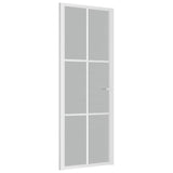 Vidaxl Innenür 76x201,5 cm Mattglas und Aluminium weiß