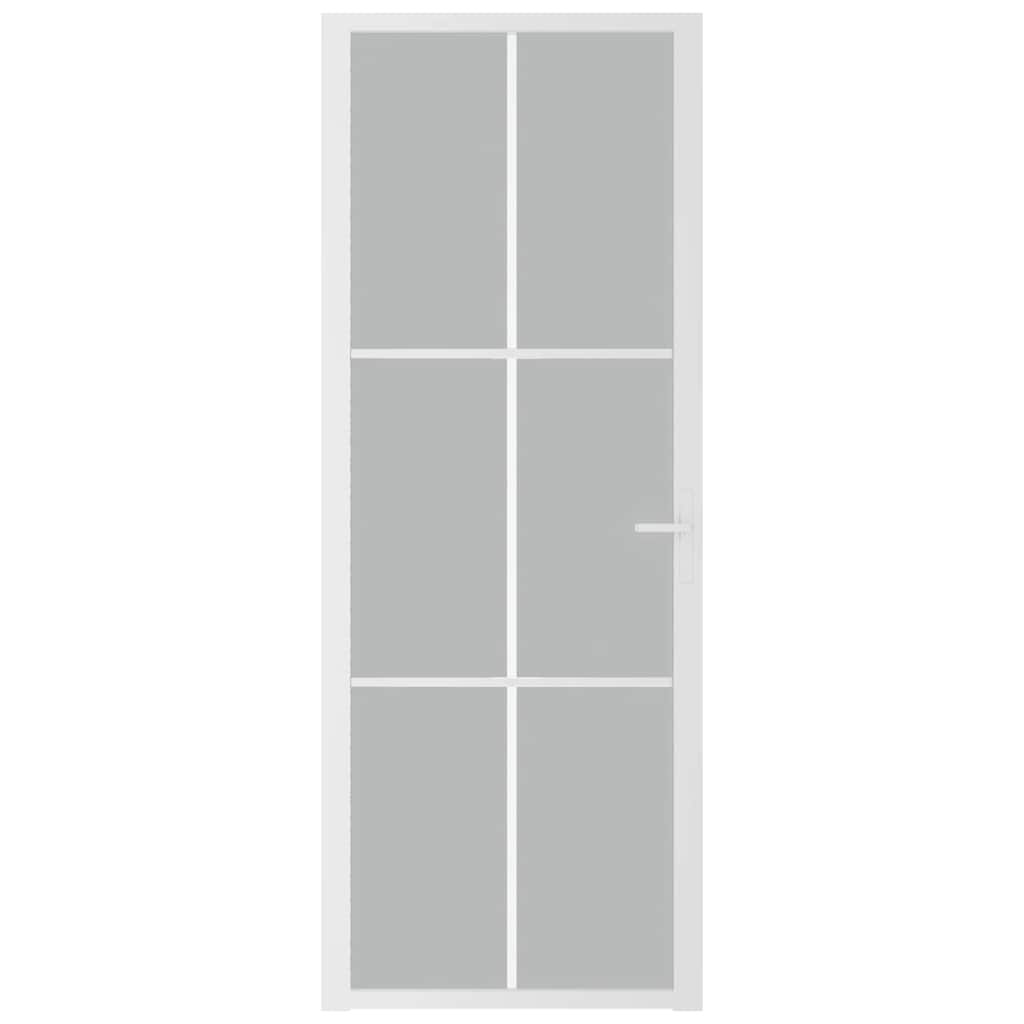 Vidaxl Innenür 76x201,5 cm Mattglas und Aluminium weiß