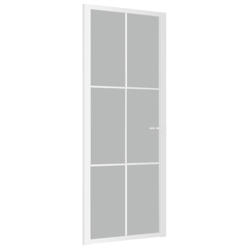 Vidaxl Puerta interior 83x201.5 cm de vidrio mate y blanco de aluminio