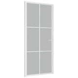 Vidaxl Innenür 93x201,5 cm Mattglas und Aluminium weiß
