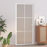 Vidaxl Porte intérieure 93x201.5 cm Verre Matt et aluminium blanc