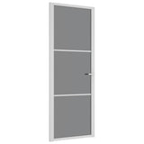 Vidaxl Porte intérieure 76x201.5 cm Verre ESG et aluminium blanc