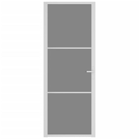 VIDAXL Innenür 76x201,5 cm ESG -Glas und Aluminium weiß