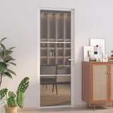 Vidaxl Porte intérieure 76x201.5 cm Verre ESG et aluminium blanc