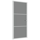 Vidaxl Innenür 93x201,5 cm ESG -Glas und Aluminium weiß