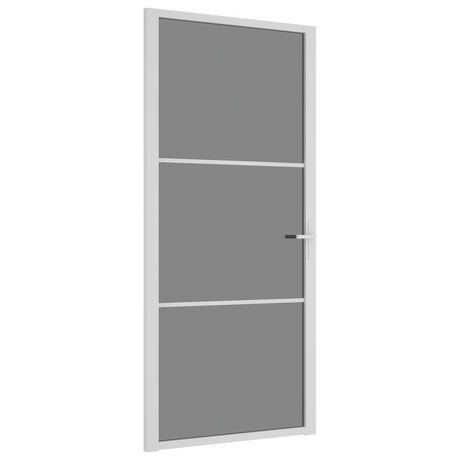 Vidaxl Innenür 93x201,5 cm ESG -Glas und Aluminium weiß