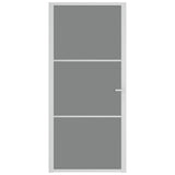Vidaxl Innenür 93x201,5 cm ESG -Glas und Aluminium weiß