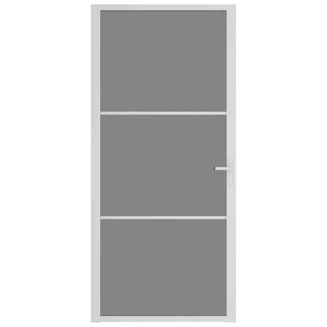 Vidaxl Innenür 93x201,5 cm ESG -Glas und Aluminium weiß