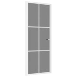 Vidaxl Porte intérieure 83x201.5 cm Verre ESG et aluminium blanc