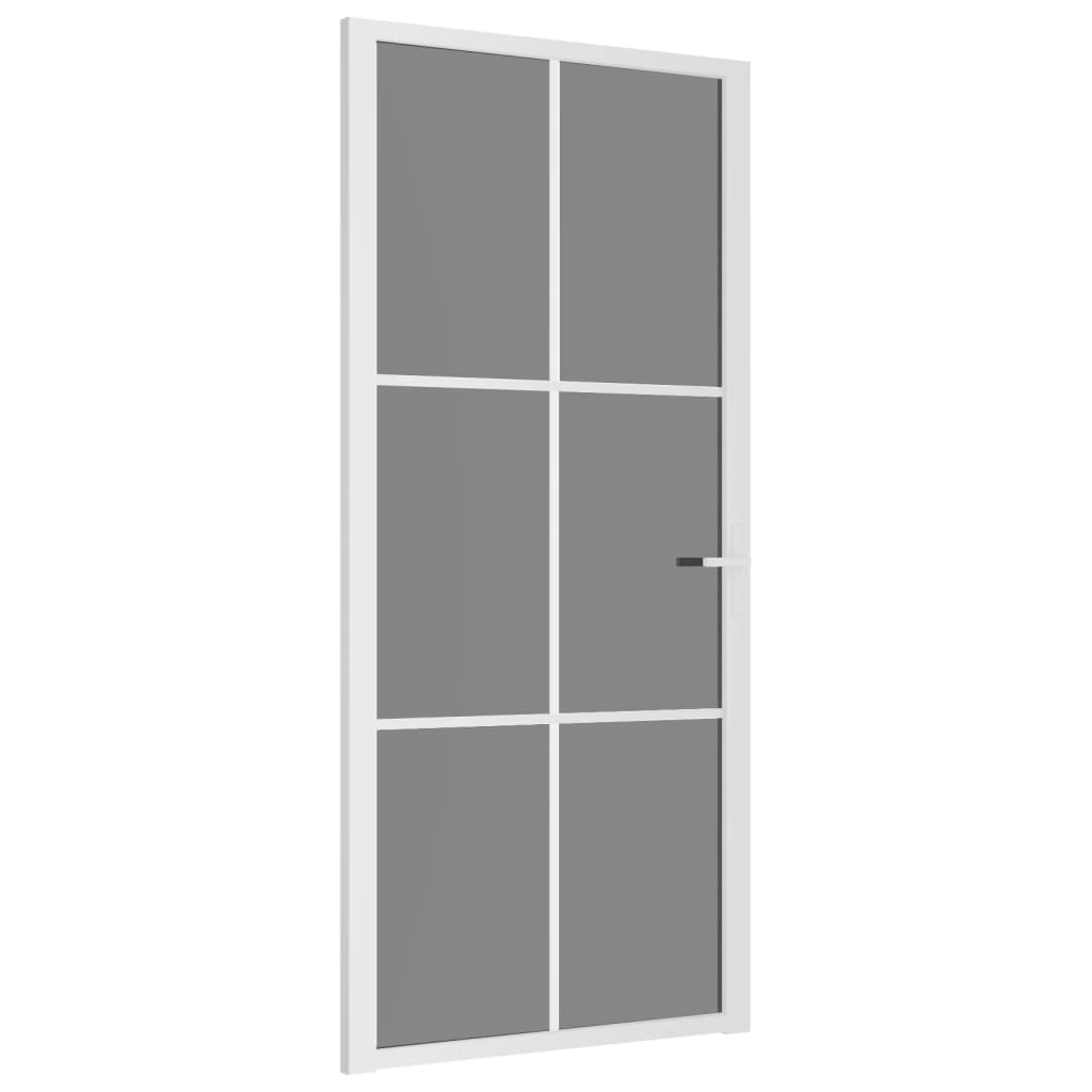 Vidaxx Innentür 93x201,5 cm ESG-Glas und Aluminium weiß