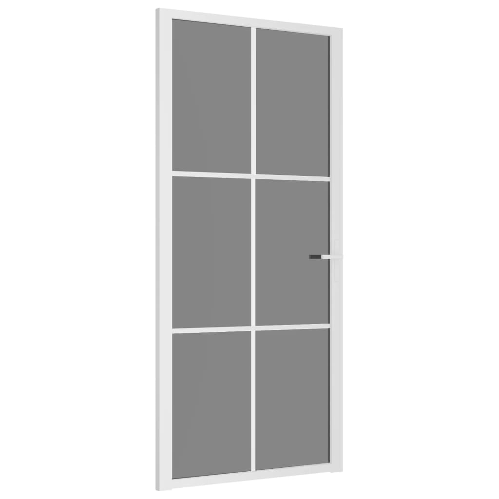 Vidaxl Innenür 93x201,5 cm ESG -Glas und Aluminium weiß