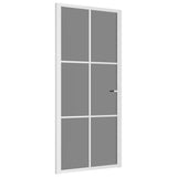 Vidaxl Innenür 93x201,5 cm ESG -Glas und Aluminium weiß