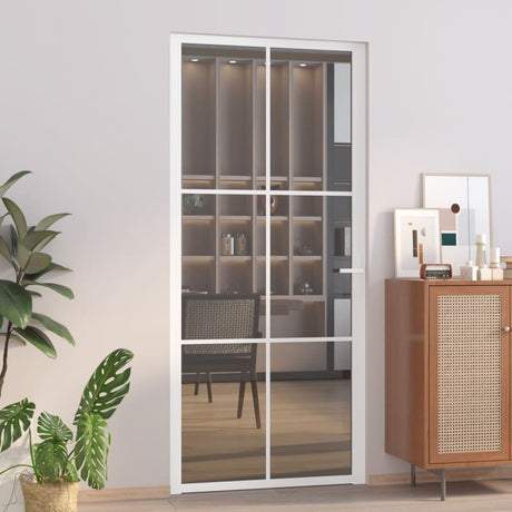 Vidaxx Innentür 93x201,5 cm ESG-Glas und Aluminium weiß