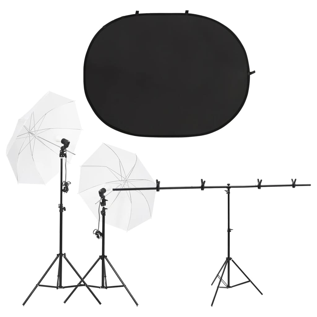 Vidaxl Photo studio set with lighting set and background screen