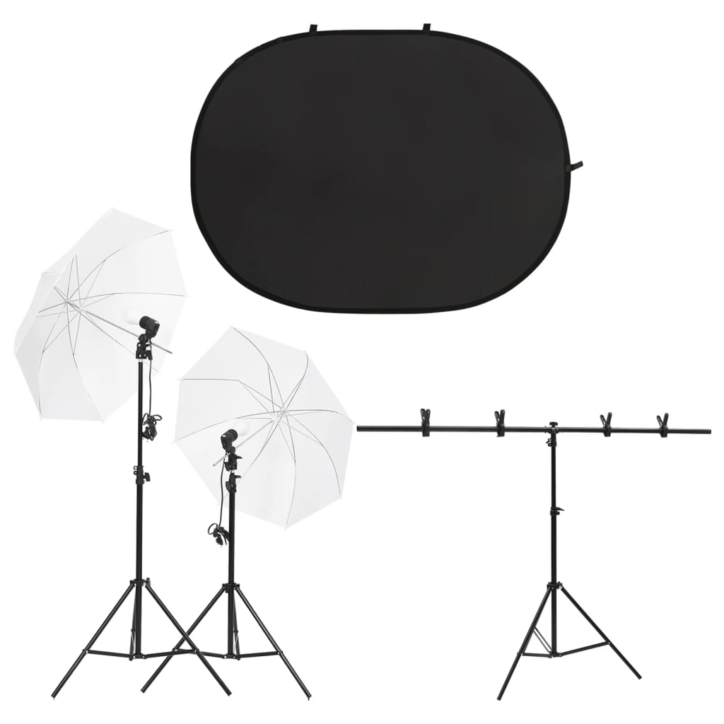 Vidaxl Photo studio set with lighting set and background screen