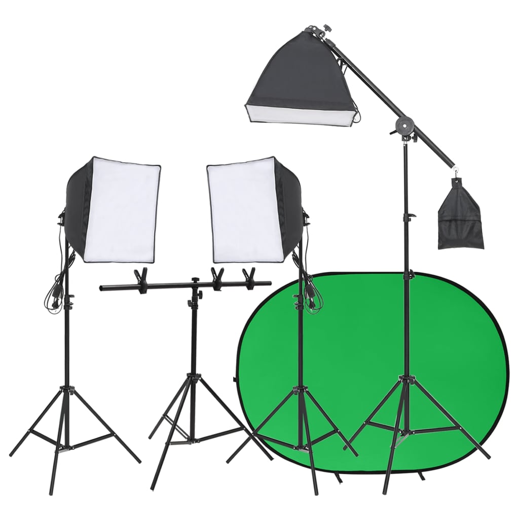 Vidaxl Photo studio set with lighting set and background screen