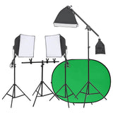 VidaXL Fotostudio-Set mit Beleuchtungsset und Hintergrundleinwand
