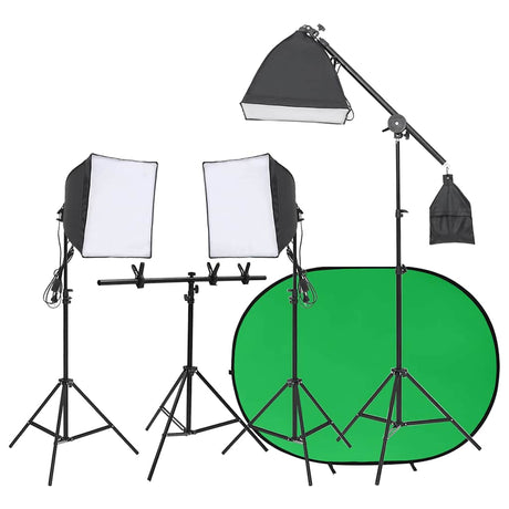 VidaXL Fotostudio-Set mit Beleuchtungsset und Hintergrundleinwand