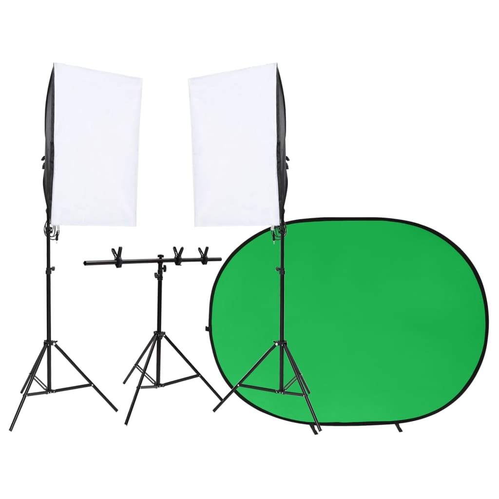 Vidaxl Photo studio set with lighting set and background screen