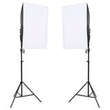 VidaXL Fotostudio-Set mit Lichtset, Hintergrundleinwand und Reflektor