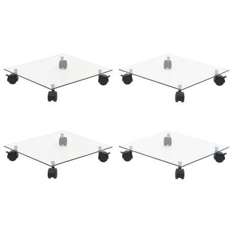 Vidaxx Pflanzenroller 4 Stück quadratisch 35x35 cm Hartglas