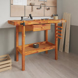 Vidaxl Workbench mit Schubladen- und Bankschrauben 124x52x83 cm Acaciahout