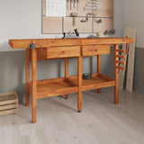 Vidaxl Workbench mit Schubladen und Bankschrauben 162x62x83 cm Acaciahout