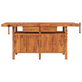 Vidaxl Workbench mit Schubladen und Bankschrauben 192x62x83 cm Acaciahout