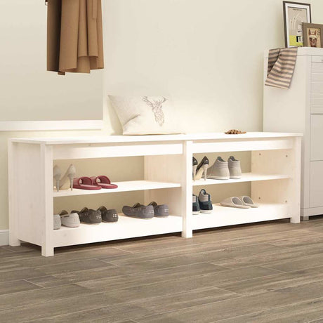 Vidaxx Schuhbank 160x36,5x50 cm massives Kiefernholz weiß