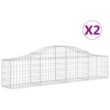VidaXL Gabionen 2 Stück gebogen 200x30x40 60 cm verzinktes Eisen