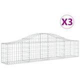 Vidaxl Schans kurver 3 st Vaulted 200x30x40 60 cm galvanisert jern