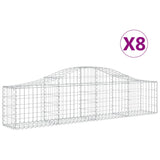 Vidaxl Schans kurver 8 st Vaulted 200x30x40 60 cm galvanisert jern