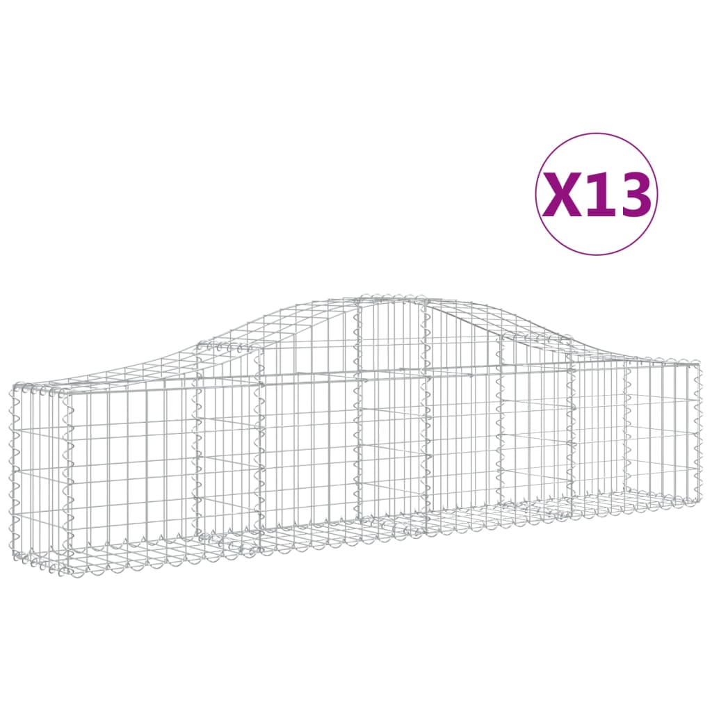 VidaXL Schanskorven 13 st gewelfd 200x30x40 60 cm gegalvaniseerd ijzer