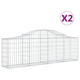 Cestas Vidaxl Schans 2 st 200x30x60 80 cm de hierro galvanizado