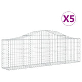 Vidaxl Schans kurve 5 st hvælvede 200x30x60 80 cm galvaniseret jern