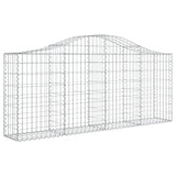 VidaXL Schans baskets 2 st vaulted 200x30x80 100 cm galvanized iron