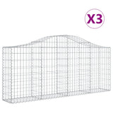 Vidaxl Schans kurver 3 st Vaulted 200x30x80 100 cm galvanisert jern