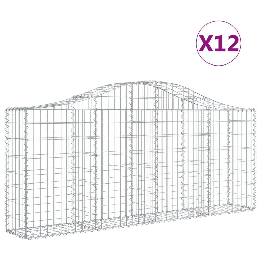 Vidaxl Schans kurver 12 st Vaulted 200x30x80 100 cm jern