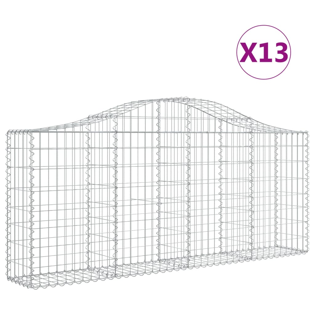 VidaXL Schans baskets 13 st vaulted 200x30x80 100 cm iron